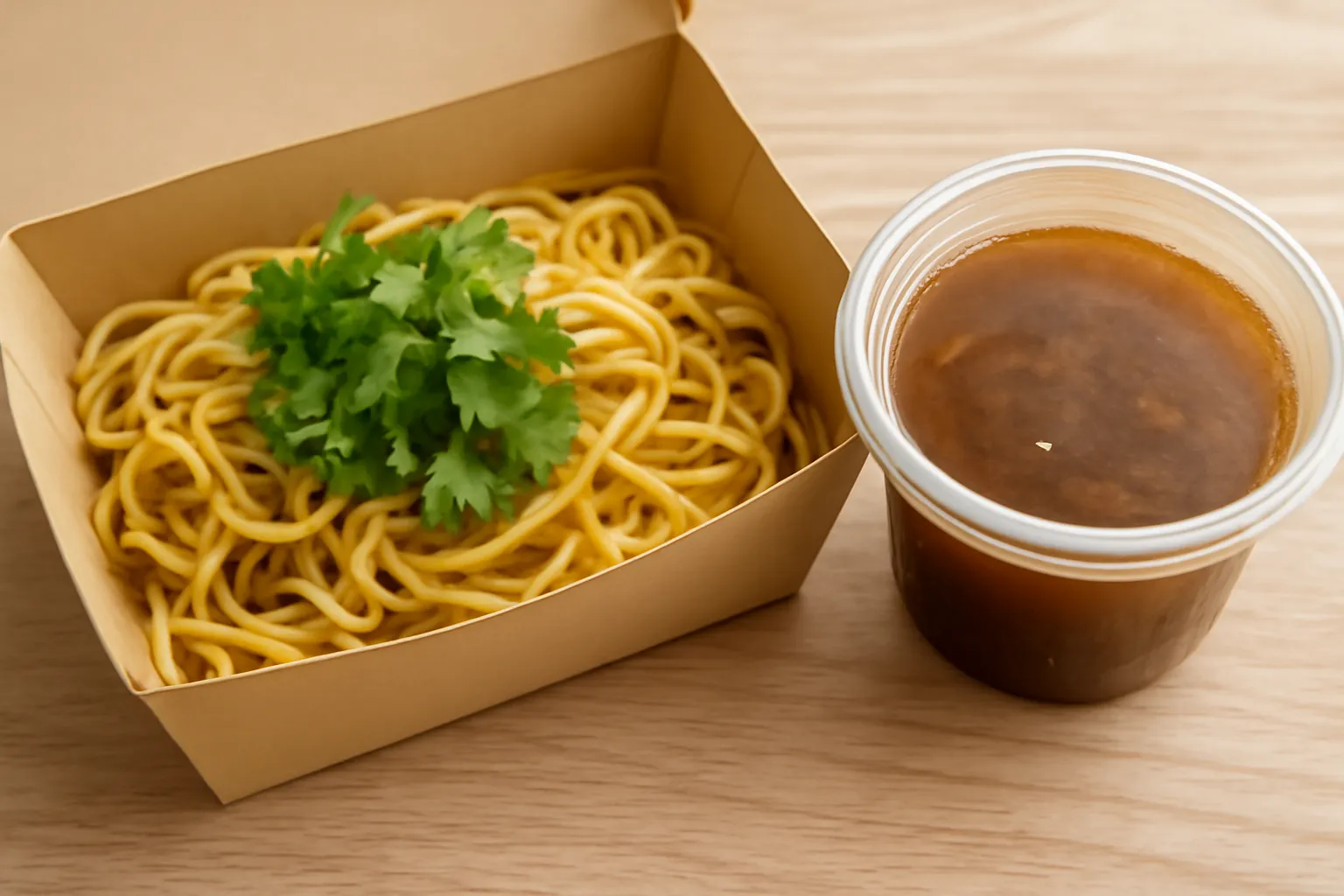Bộ hộp bún mang đi với nước dùng đựng riêng