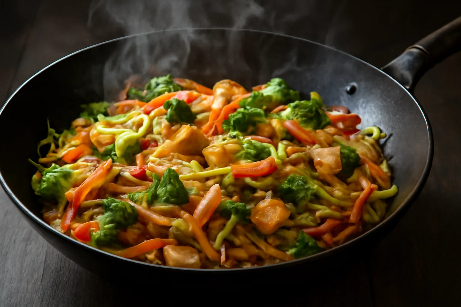 Bún xào chay: lửa lớn, tay nhanh và sợi không nát